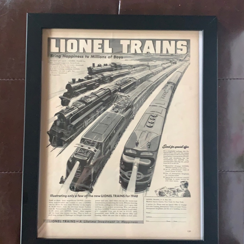 Vintage Life Magazine Lionel Trains Advertisement